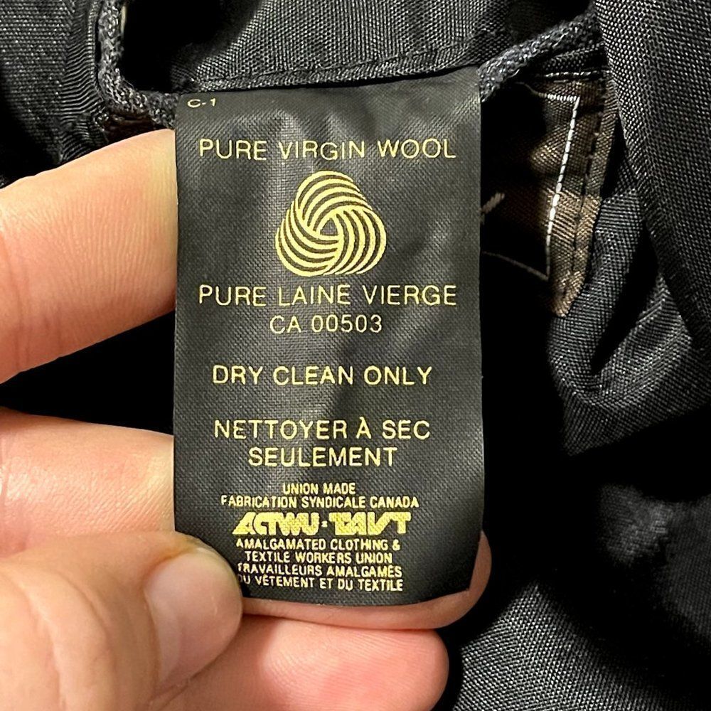 Vintage Givenchy Dark Gray Striped Oversized Wool Blazer Preppy Sport Coat 40R - Picture 11 of 11